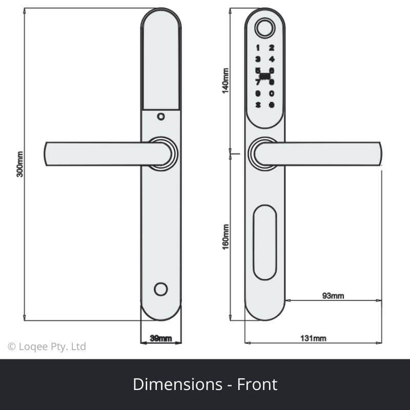 Loqee Slim - Fingerprint and Keyless Entry Smart Mortise Lock